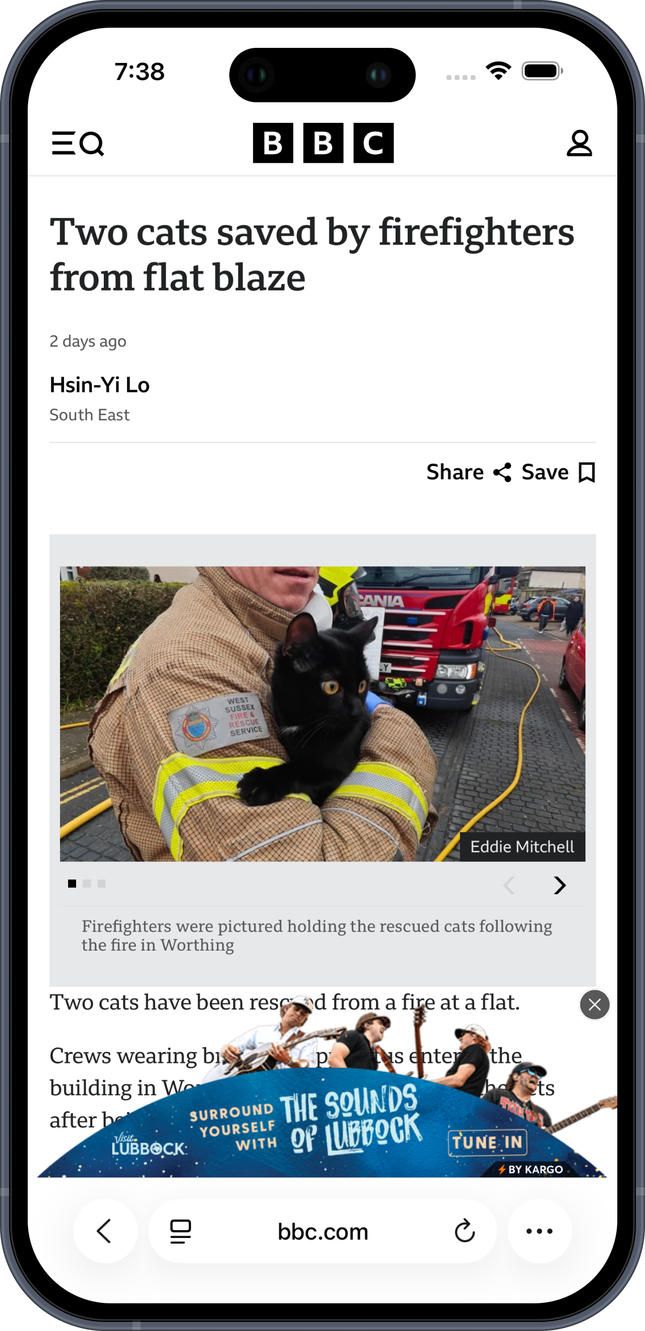 Before Texly - Cluttered web article with ads and distractions